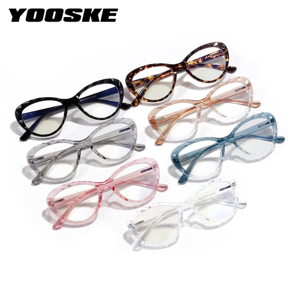 Yooske kissasilmälasien kehys naisille naisille anti-blue vaaleat silmälasit miesten lohkot blue-ray vintage silmälasikehykset