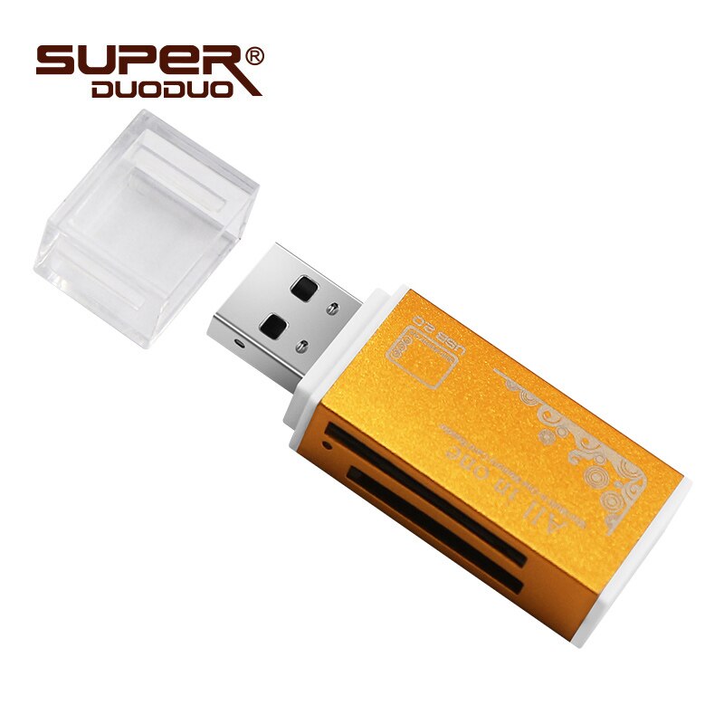 de USB 2,0 en 1 Multi adaptador de lector de tarjeta de memoria Micro SD SDHC TF M2 MMC