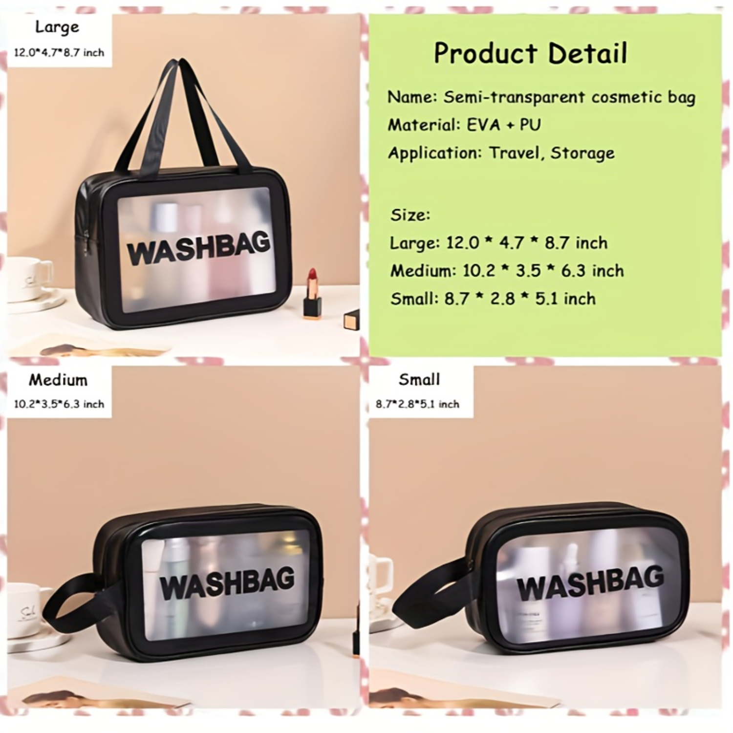 Neceser de viaje para fitness, separación en seco y húmedo, baño de aguas termales, maquillaje de natación, 3 unidades