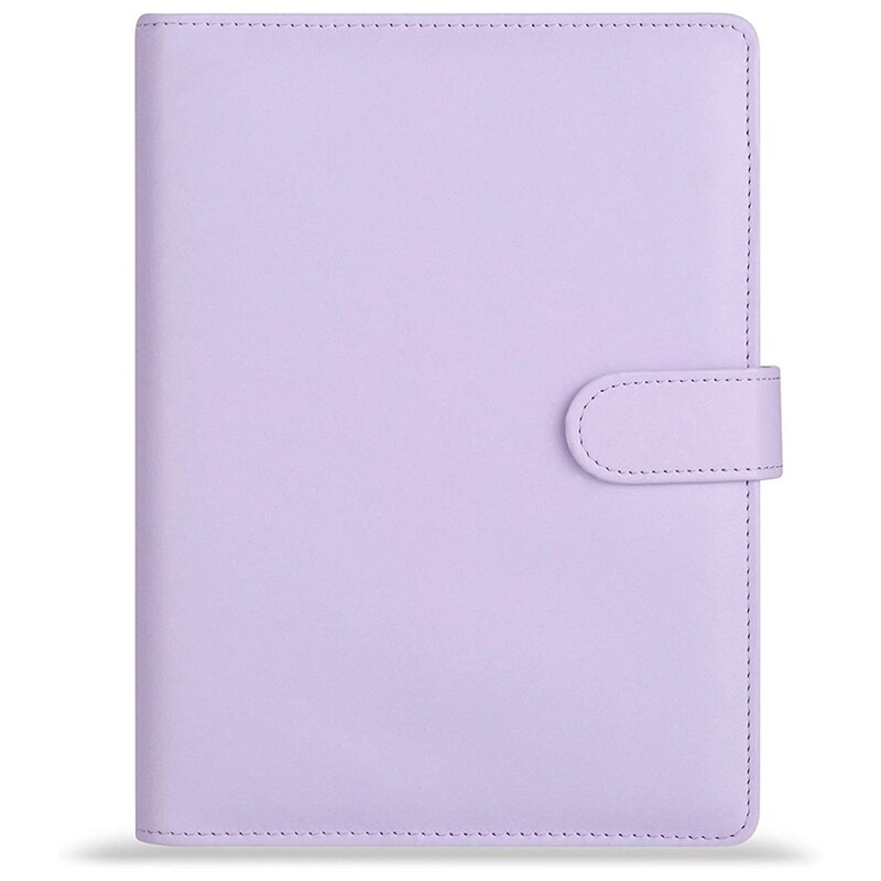 A5 Leather Notebook Binder with 16Pcs A5 Plastic Binder Pockets, Budget Envelope System,A5 Budget Planner Binder Cover