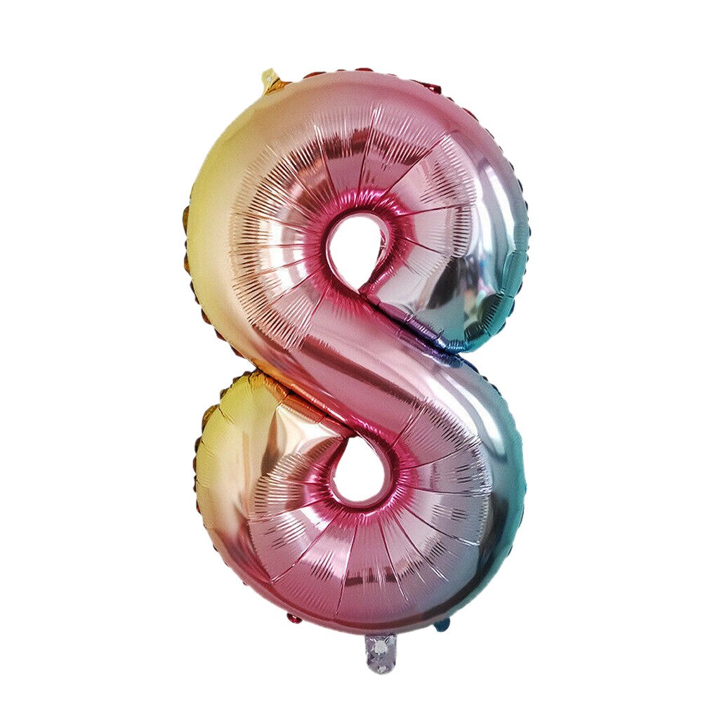 Iridescent 0-9 Foil Number Balloon 40 Inch Rainbow Helium Birthday Party Numbers Balloons Decorations Figure Air Balloons: I