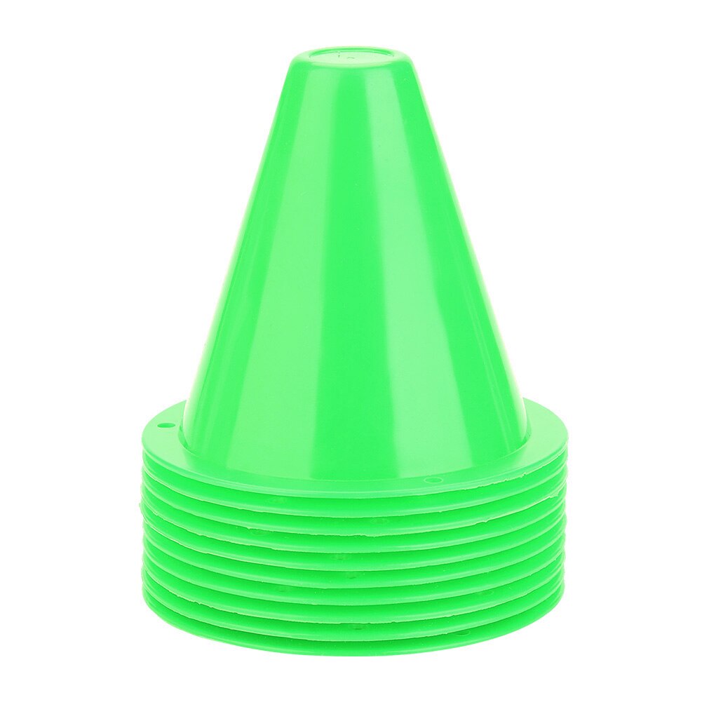 10 st 8.5cm plast bärbara fotbollstillbehör fotboll träning kon fotboll barriärer markör hållare tillbehör: Grön
