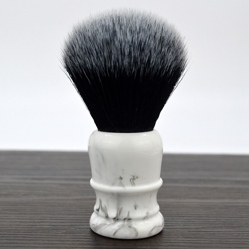 Zachte synthetische scheerkwast, baardborstel van nylon haar, marmeren kunsthaar baardborstel, voor nat scheren van mannen