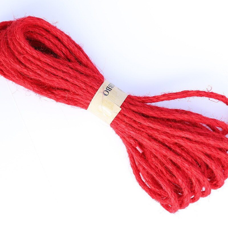 10 Meters Colorful Twisted Cord Jute Rope 6mm DIY Basket Twine Burlap String Party Decor Wrapping Handmade Craft: Red