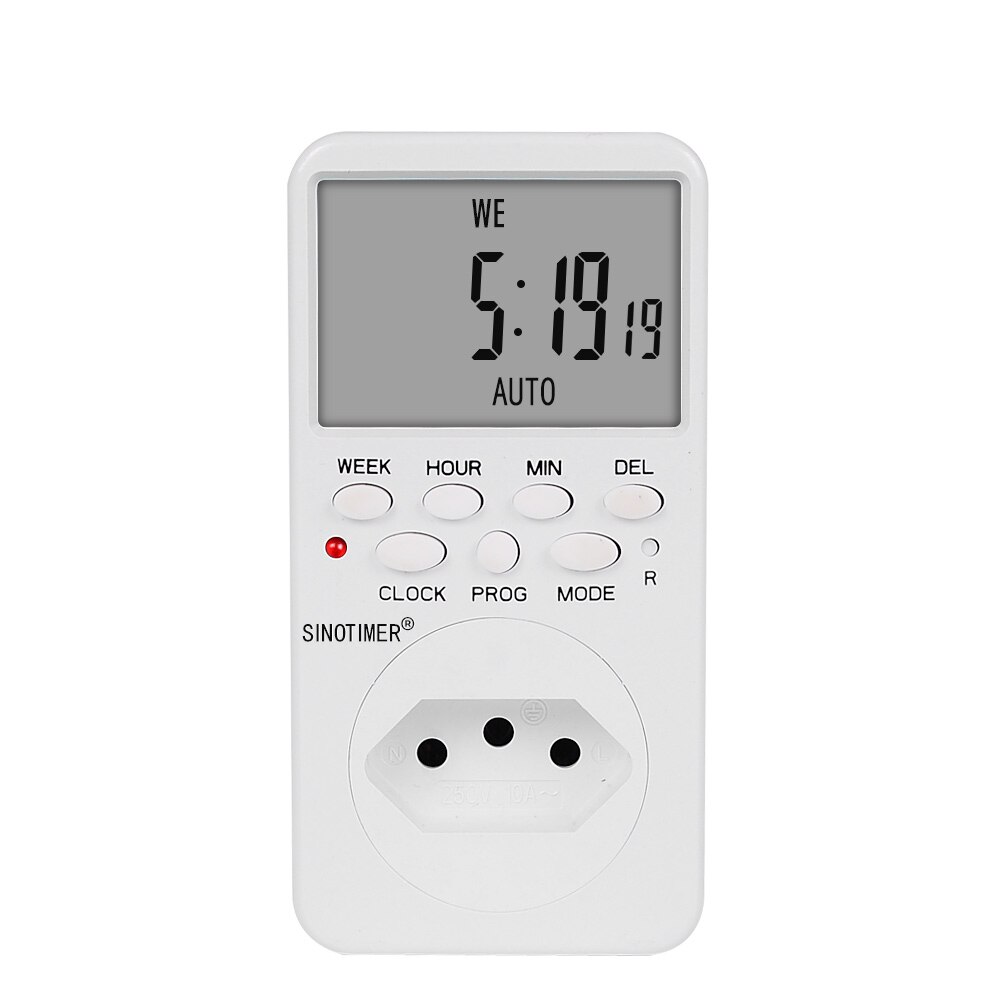 TM519 BR EU UK US IL IT 220V 110V Time plug Timer AC UK Plug Power Socket Timer Switch Outlet Time Clock Programmable Plug: BR Plug