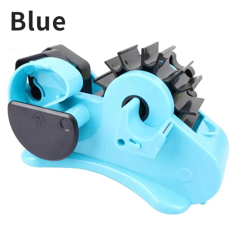 Multifunctional Tape Holder Tape Cutter Purple Large Roller Tape Paper Cutter Desktop Semi-automatic Transparent Tape Dispenser: Blue
