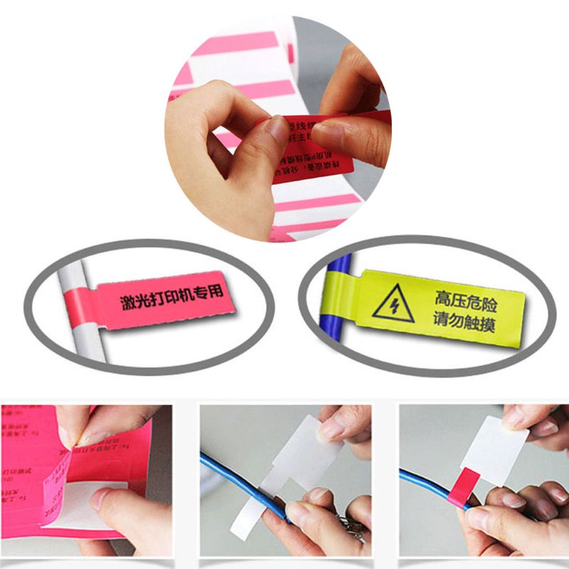 30Pc Kabel Etiketten Sticker Waterdichte Identificatie Tags Werken Met Printer