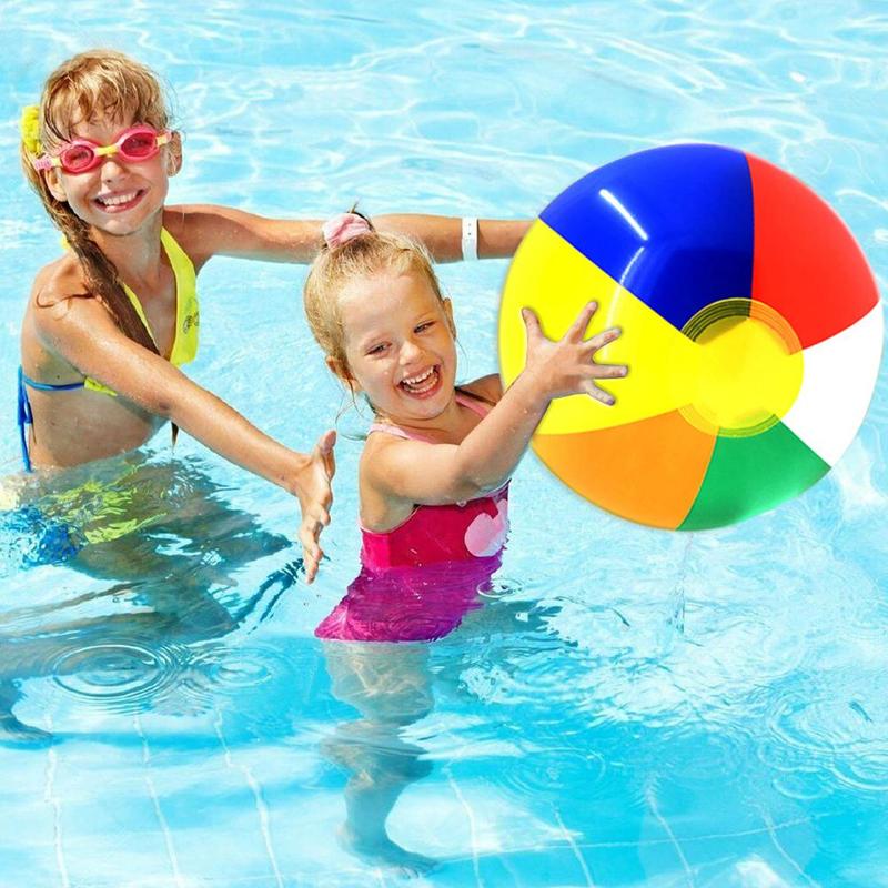 15/23/30/36/40cm Summer Beach Swimming Rainbow Ball PVC Inflatable Toys Water Outdoor Ball Playing Beach Toys For Children H3K9