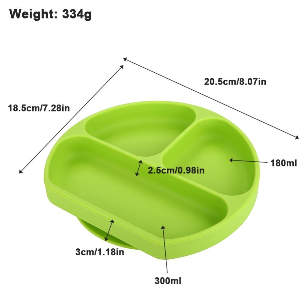 Baby Feeding Bowl Dishes Silicone Plate With Suction Cup Strong Sticky Divided Silicone Food Plate Children's Section