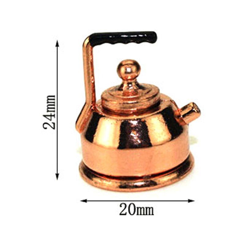 1/12 Dollhouse Classic Toys Miniature Copper Tea Kettle/Tea Pot /cups Pretend Play Furniture Toy for Miniature Kitchen Accessory: 8