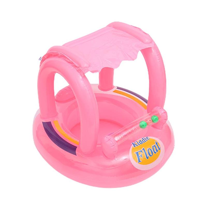 Inflatable Baby Seat Ring With Sunshade Canopy For Pool Safety main image 0