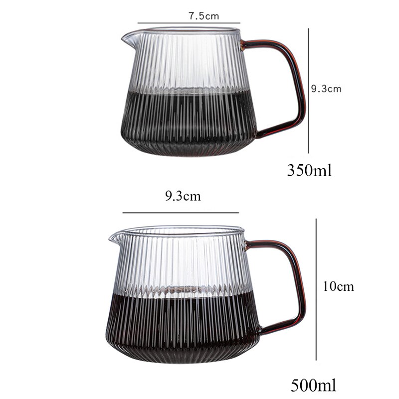 V60 kaffeserver stripete glass kaffekaraffel, komfyrtopp sikker kaffekanne for å helle over kaffe &amp; te klar
