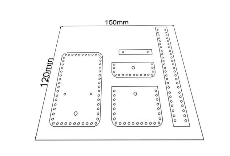 DIY leather craft Mini bag Small briefcase Pendant sewing pattern pvc template