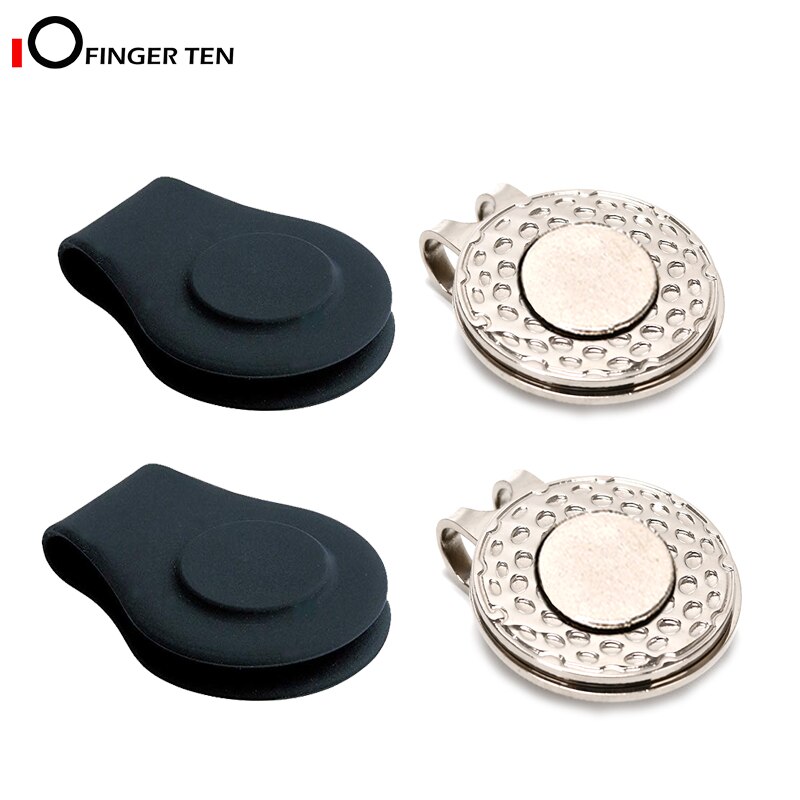 Neue 2 Silikon mit 2 Metall Golf Hütte Clip Magnetische Ball Marker Halfter Legen zu Ihre Kappe Tasche Rand Gürtel kleidung: Schwarz