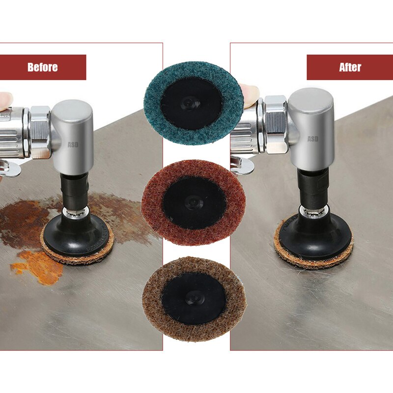 46PCS Sanding Discs Set Roll Lock Surface 3 Colors 50mm Burr Polishing Disc Sandpaper Quick Change Disc for Rotary Tools