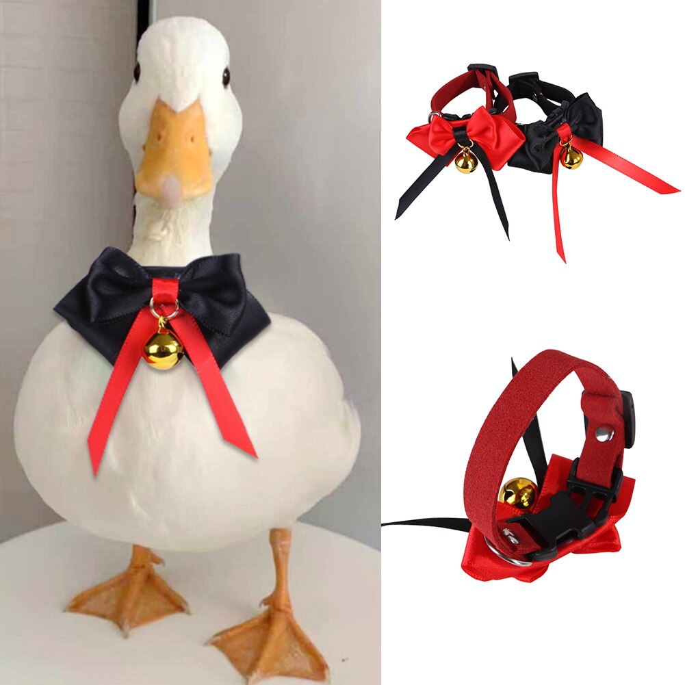 Collar para mascotas hecho a mano, pajarita, pollo, pato, ganso, Animal PEQUEÑO, campanas, bonita ropa de mascotas