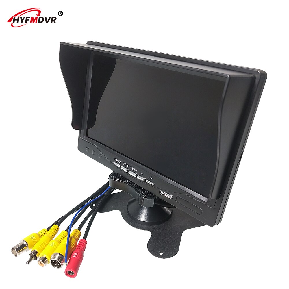 HYFMDVR factory direct sales sanitation truck / semi-trailer 7-inch monitor with sun visor contrast 400:1 (16:9) digital screen