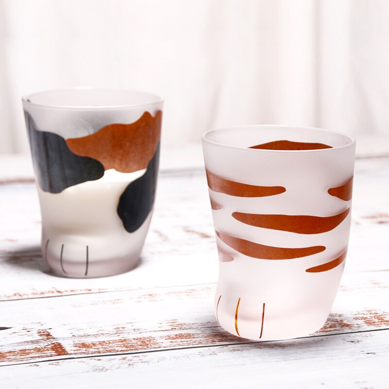Animal Style Heat-resistant Glass Cat Paw Cup Foot Cup Wine Milk Cup Cat Leg Cute Water Coffee Mug Unleaded Drinkware 230-300ML