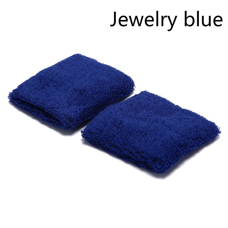 Bomull unisex sport svettband armband basket handledsskydd kör badminton basket stag frotté svettband: Marinblå