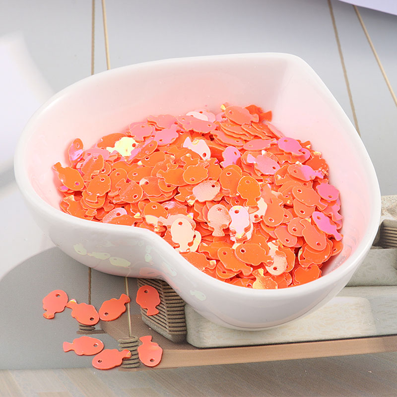10g/bag 5*7mm Colorful Fish Sequins DIY Slime Material Sequins Fittings for Needlework Craft Costume Jewelery 720pcs: AB Orange
