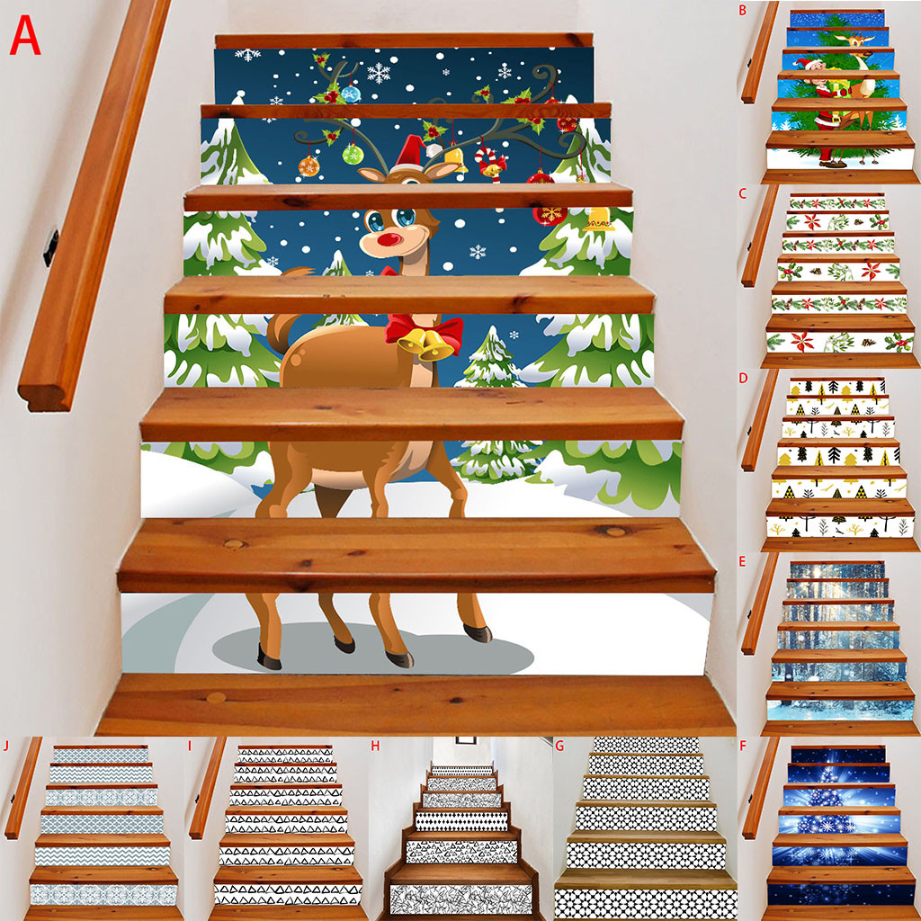 Stair Stickers Furniture Decoration Stair Stickers Christmas Stair Stickers Home decor sticker Stair Stickers: Black