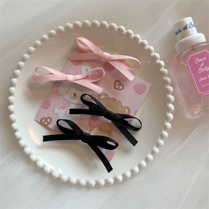2Stck Bowknot Haar Clips Süße Ballett Band Bogen Haarnadel Knall Clip Mädchen Mini Greifen Clips Frau Headwear Haar Zubehör