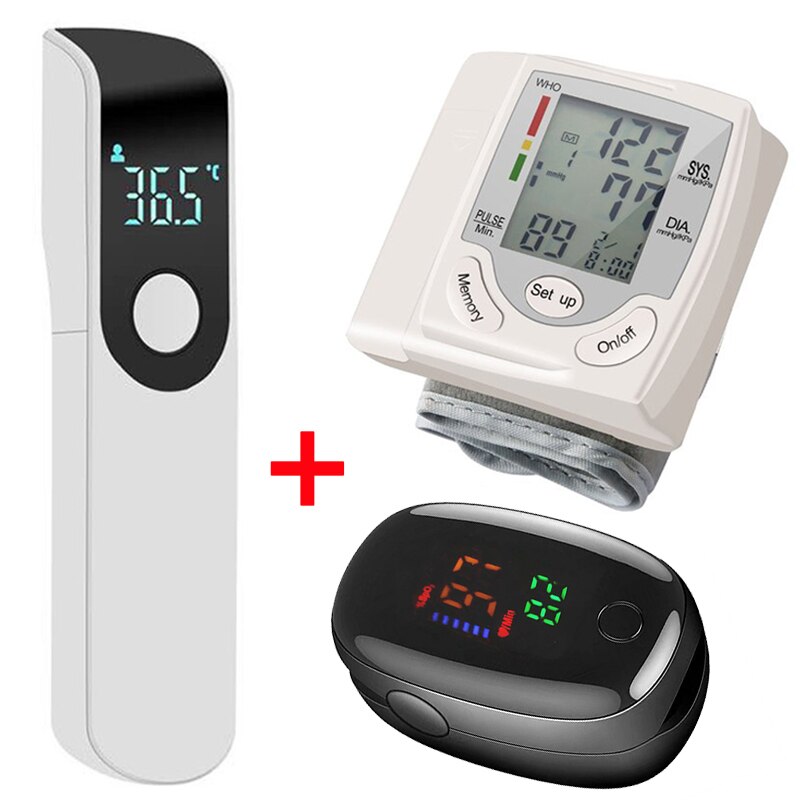 Bloeddrukmeter Pols Monitor Automatische Digitale Lcd-scherm Heart Beat Rate Pulse Meter Meet Wit Handige Draagtas: O