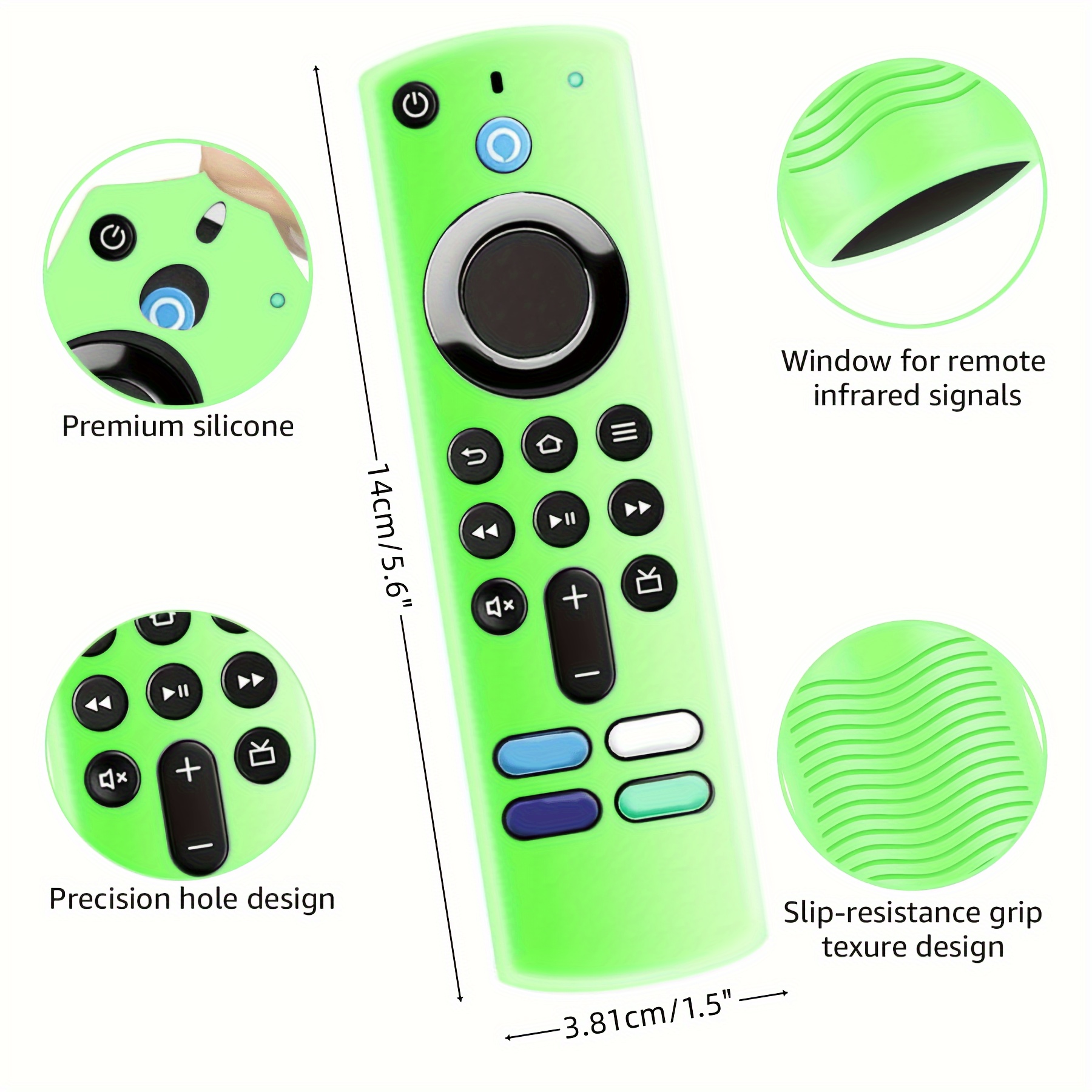 Silicone luminous remote control cover for Alexa Voice Remote (3rd Gen) L5B83G Release, Fire TV Stick 4K 2nd Gen )