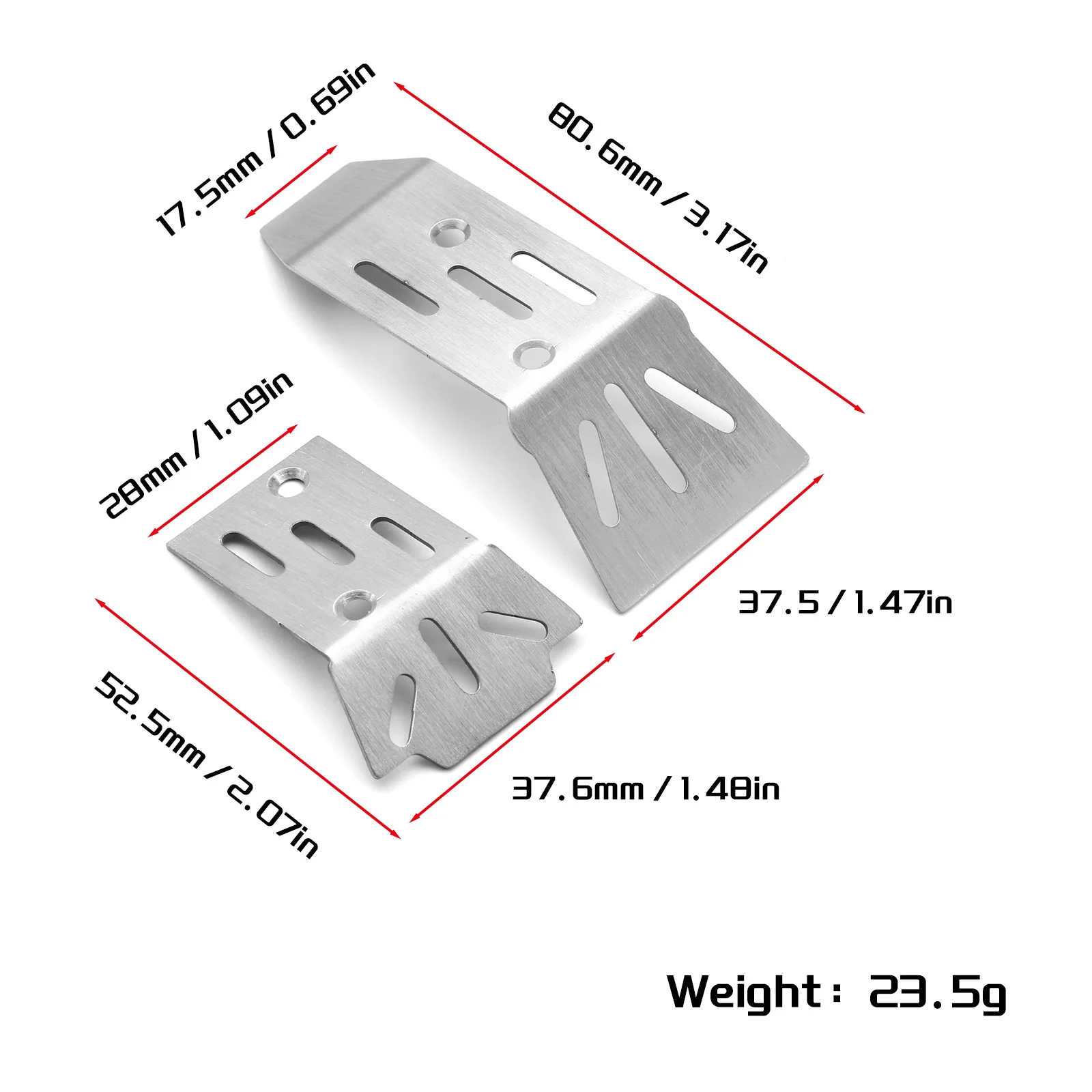 2 Stück Edelstahl vorne und hinten Chassis Rüstungsschutz für Arrma 1/18 Granit Grom RC Auto Upgrade Teile Zubehör