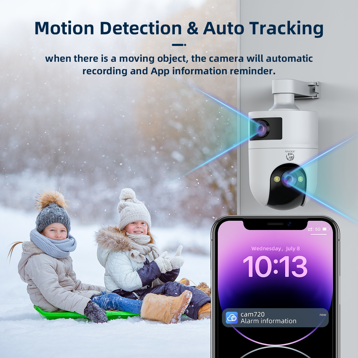 Jooan WiFi Surveillance Camera Dual Lens 4K 8MP HD Outdoor IP Camera AI Tracking Security Protection Wireless Smart Baby Monitor