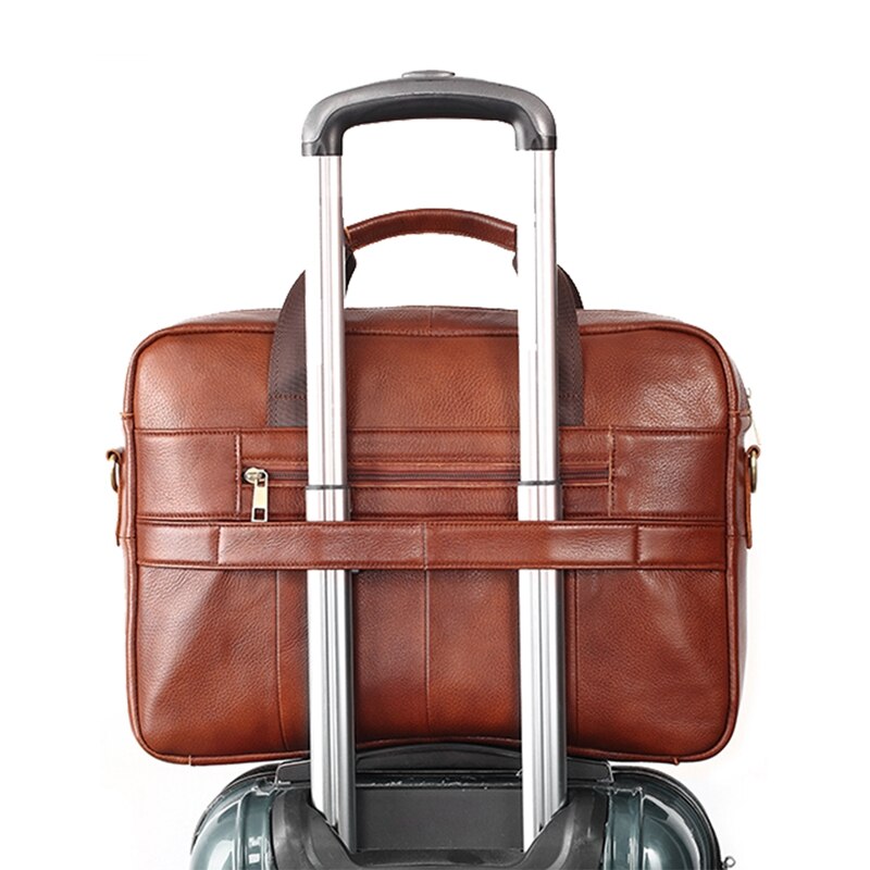 PI UNCLE Official Package Mail Bag Men's Leather Bag 14-Inch Laptop Bag ...