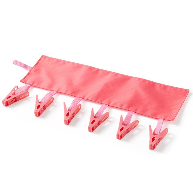 Cabides de tecido criativo portátil Dobrável de viagem toalha de secagem clipes mini Casa de Banho conjunto de roupas lavanderia pasta prendedor de roupa: pink