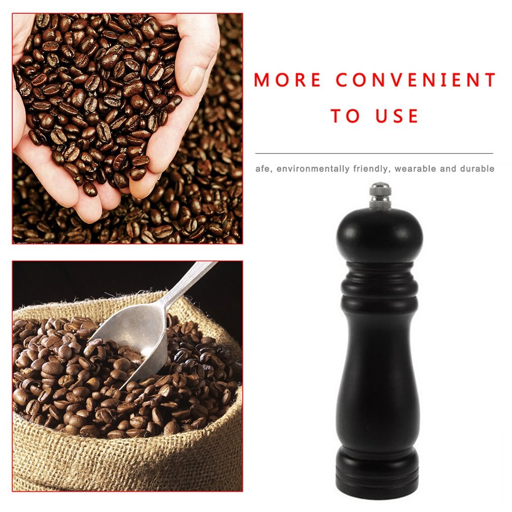 Wooden Manual Pepper Grinder Black Pepper Grinder Pepper Stick 6 Inch Pepper Mill Small Kitchen Tools