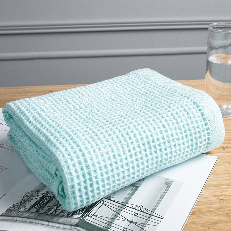 4pcs Cotton Waffle Hand Towels For Adults Plain Washcloth Face Care Bathroom Cotton Waffle Towel Bathtowel: Mint Green