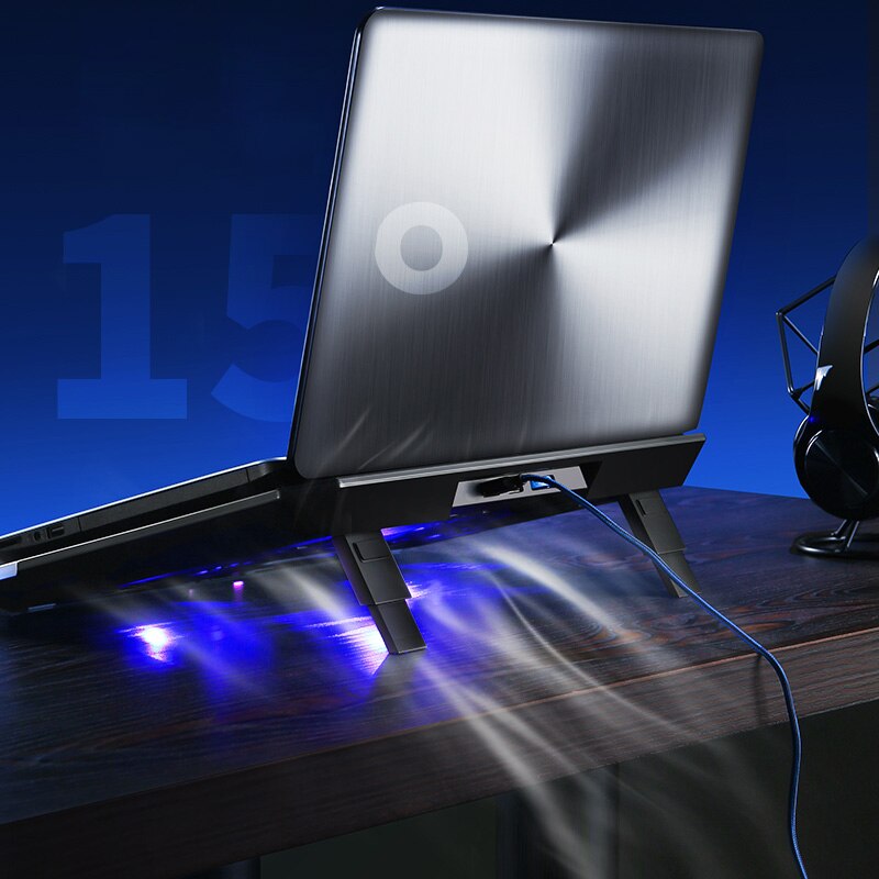 Llano innen 17 tommer spilling laptop kjøler 3 fans laptop kjølepute full omgi rgb telt notisbok radiator stativ