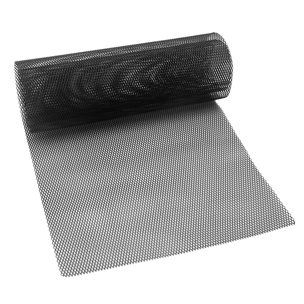 Universal Auto Vehicle Vent Aluminum Rhombus Mesh Sheet Black