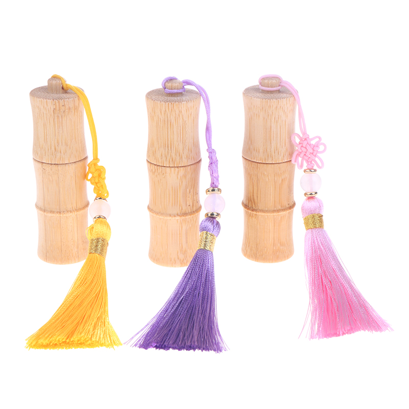 Miljøvennlig bambus rull-på flaske med dusker tomt rør stålrullekule påfyllbar flaske gjør-det-selv parfyme lipgloss beholder