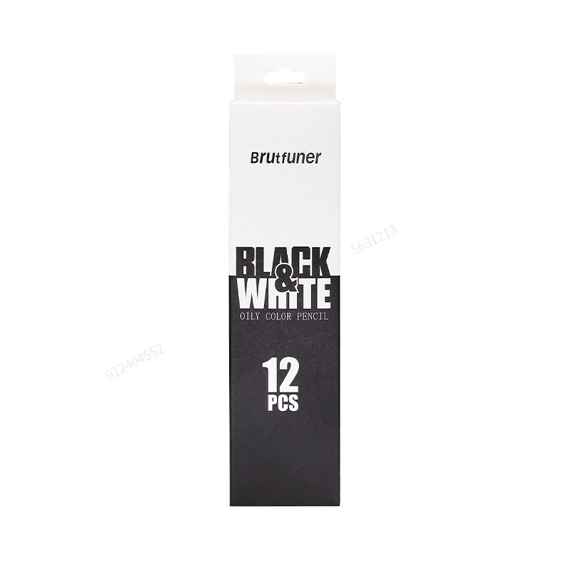 Crayons de couleur noir et blanc, 12 à 2 pièces, crayons de dessin de couleur permanents, crayons de couleur en bois à base d'huile pour artistes et artistes débutants