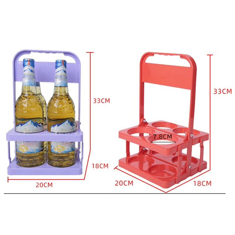 Support à bière pliable en plastique Portable, organisateur de tasses Durable, casier à vin, porte-bouteille de bière, panier à boissons, support à Cocktail réutilisable