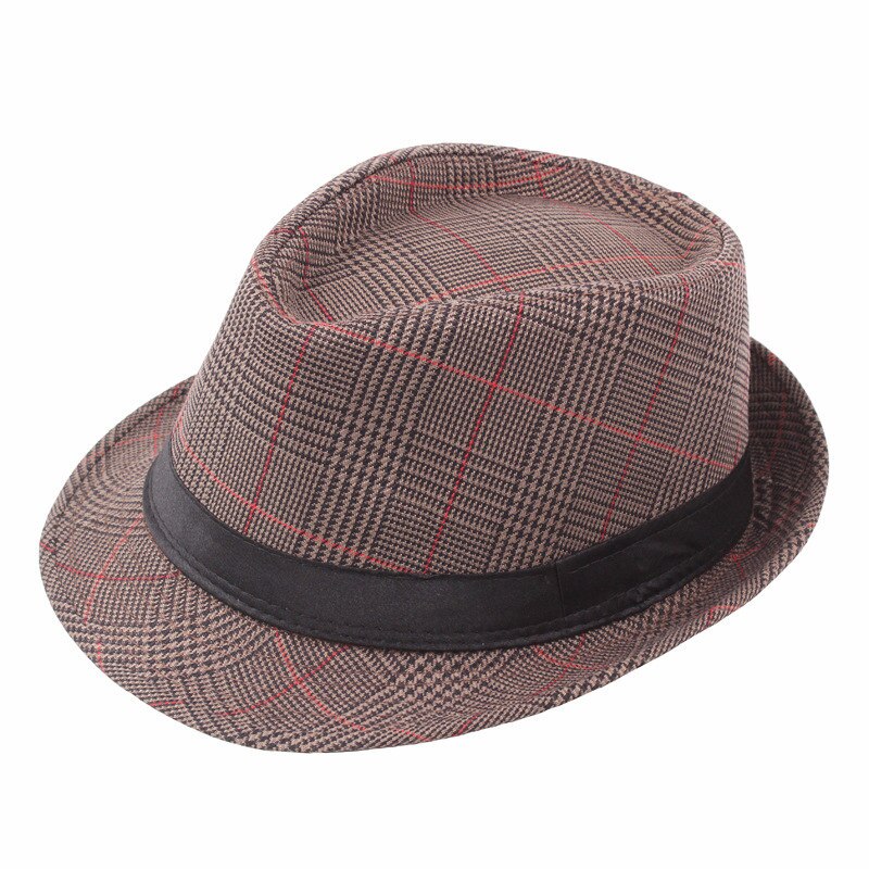 Fedora jazz hat mænd vintage forår sommer hat panama cap bowler hatte cap udendørs solhat gorro: Khaki