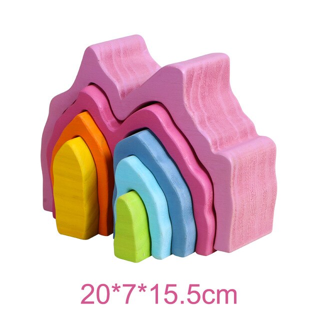 Wood Balance Blocks Wooden Jenga Blocks Educational Toys Wooden Toys Forest Animal Seesaw Children learning Game Toy For Boys: coral