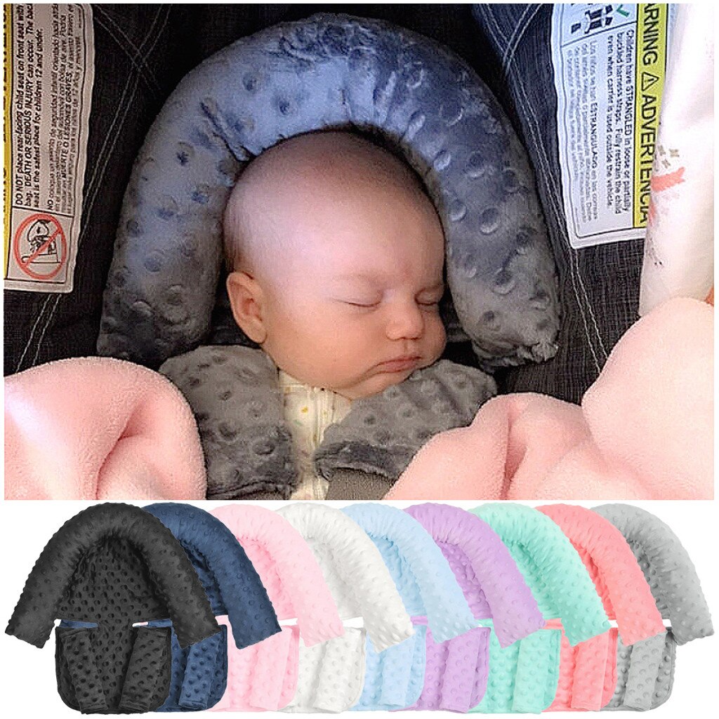 Baby Auto Veiligheid Zachte Slapende Hoofd Ondersteuning Kussen Met Bijpassende Seat Belt Strap Covers Baby Autostoel Nek Bescherming Hoofdsteun