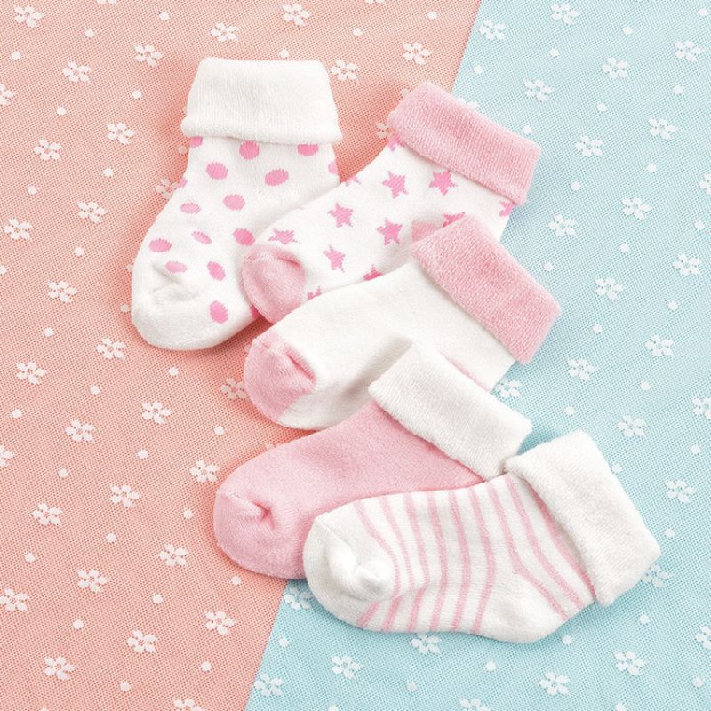 Chaussettes en coton pour -né, 5 paires, , épaisses, confortables, motif dessin animé, pour garçon et fille