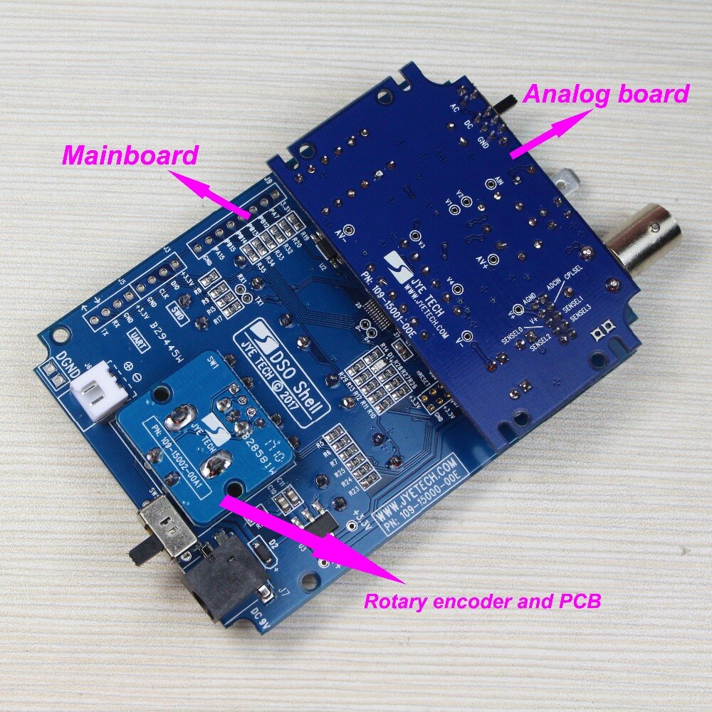 JYETech-carcasa DSO (DSO150) Original, Codificador rotativo y kit de PCB, piezas de bricolaje