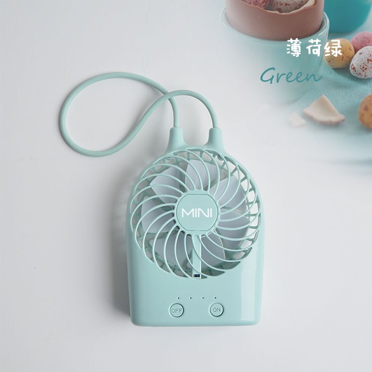 Small Fan Portable Mini Charging Fan Student Portable Charge Handheld USB Fan: green 