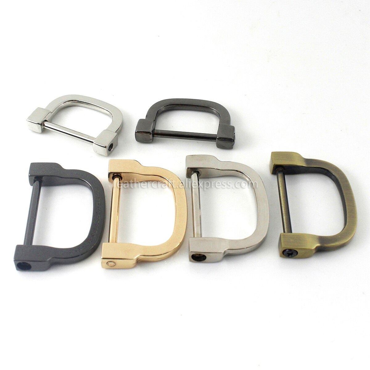 1 x metalen 2 maten d-ring sluiting gesp sleutelhanger ring haak schroef pin verbinding connector tas riem sluiting lederbewerking onderdelen