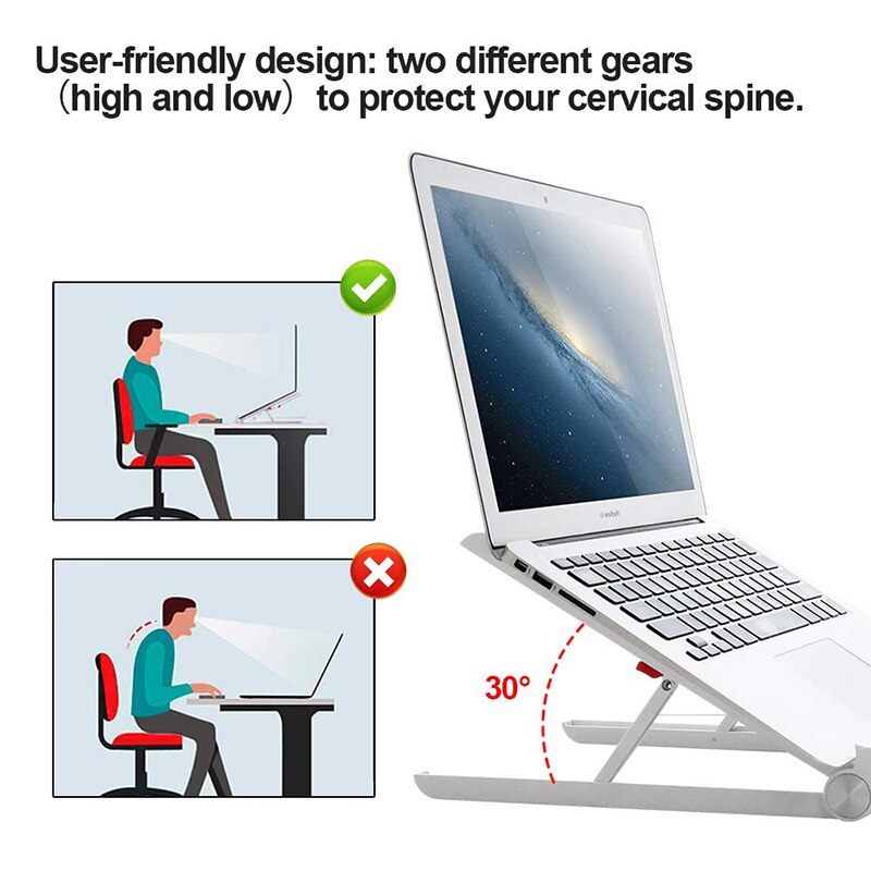 Supporto pieghevole in alluminio per Laptop Tablet Notebook supporto portatile da tavolo supporto per Macbook Pro da 11-15.6 pollici accessorio
