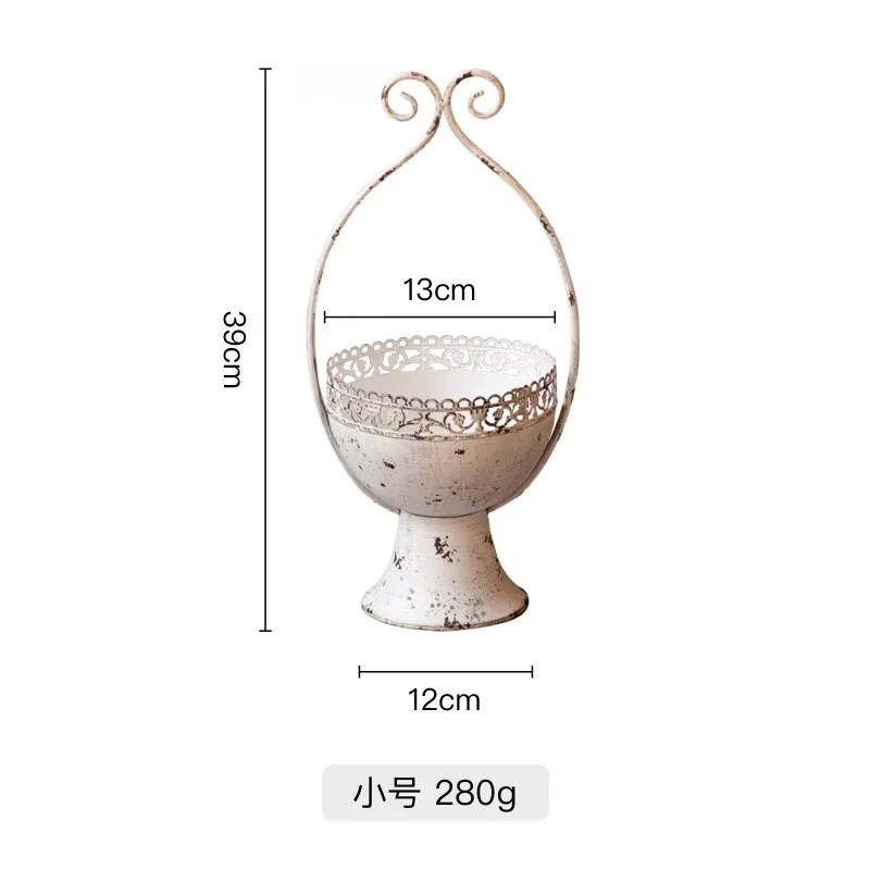 Metal jernarbejde retro vintage urtepotte have balkon gårdsplads plante vase boligindretning hvid urtepotte dekorere ornamenter: Default Title