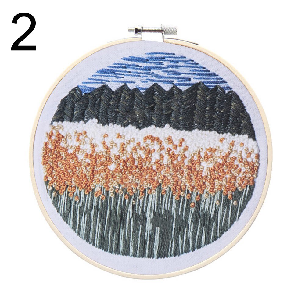 1 Juego de bordado de flores para principiantes, kit de bordado de punto de cruz, Kit de bordado de cinta, hechos a mano: 2