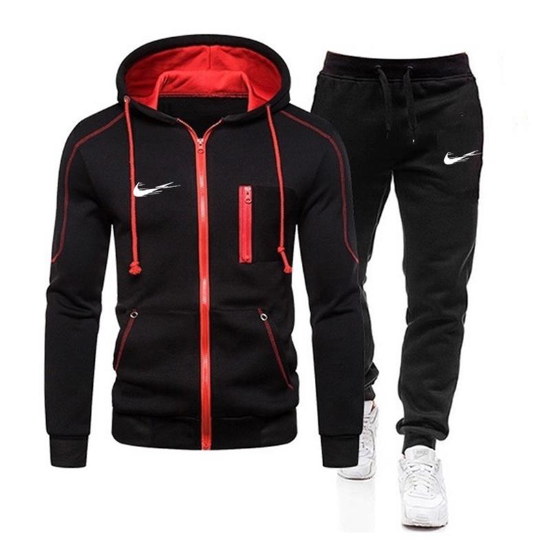 Vêtements de marque pour hommes, pull décontracté en coton, vêtements de sport à capuche pour hommes, costume deux pièces + pantalon, sweat-shirt, costume d'automne et d'hiver